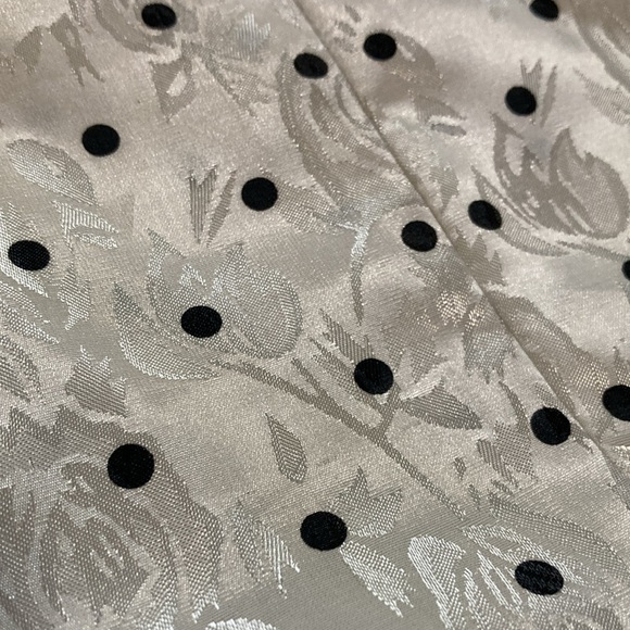 White with black poka dot button up shirt - Picture 7 of 8